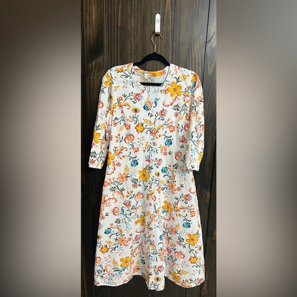 Floral Peasant Shirt Dress Size M - Picture 8 of 10